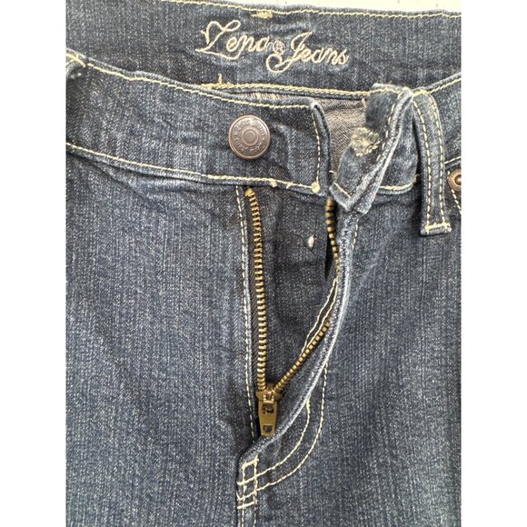 Zena Jeans Women Sz 14 Blue Denim Straight Leg HighRise Embroidered Pockets Boho - Picture 5 of 12